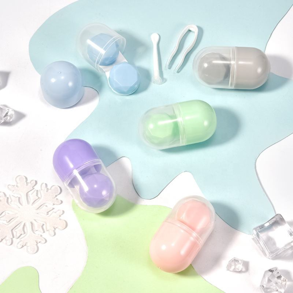Colorful Capsule Contact Lens Travel Case for Eye Care