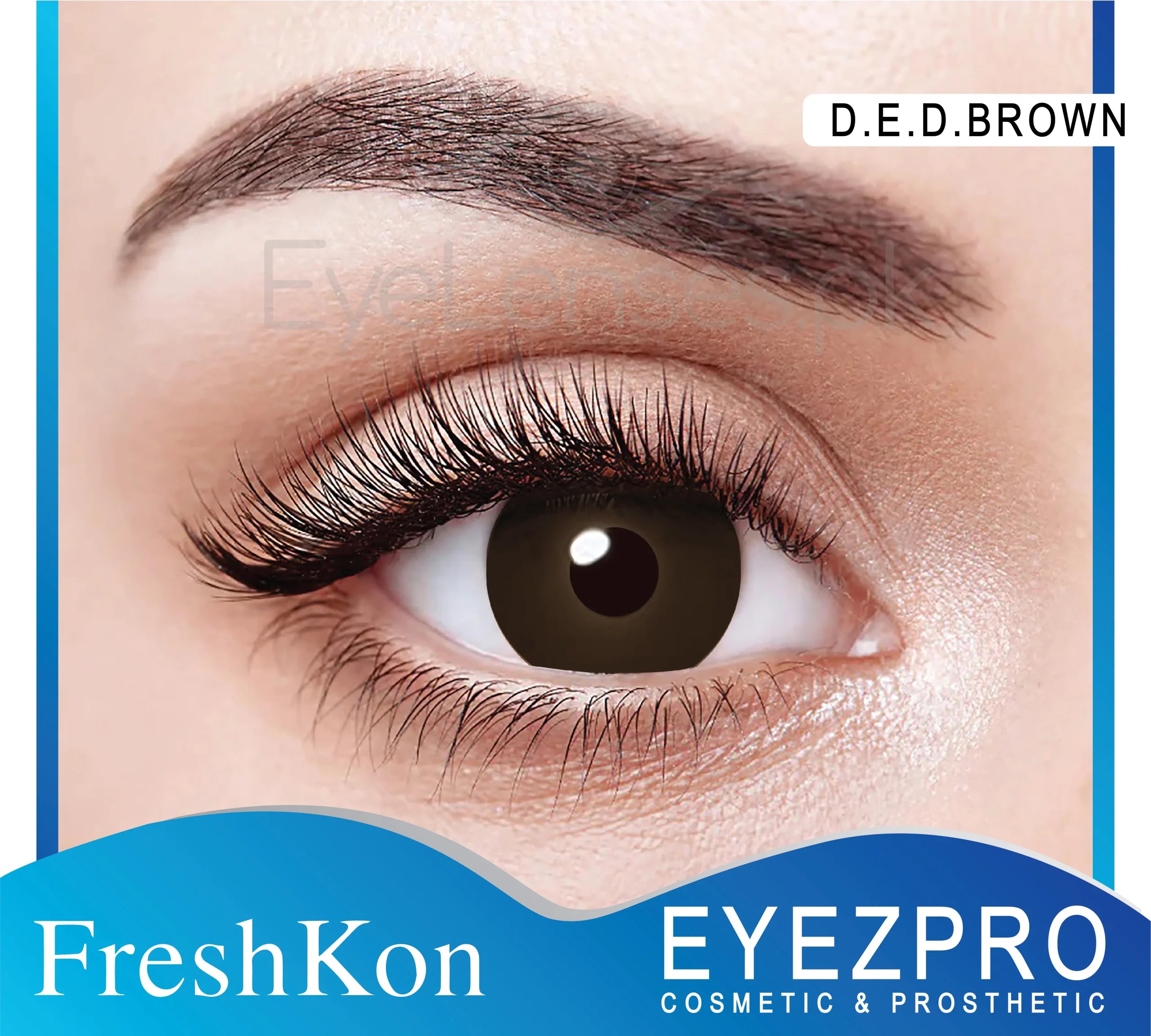 Dark Brown Prosthetic/IRIS Lens Freshkon for Damage eye